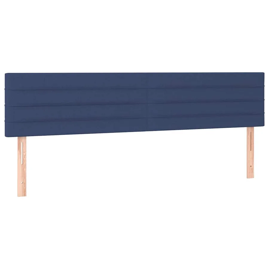 Sommier à lattes de lit avec matelas bleu 120x190 cm tissu - 7