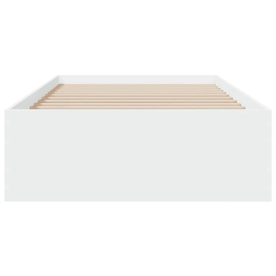 Cadre de lit avec tiroirs sans matelas blanc 90x200 cm - 4
