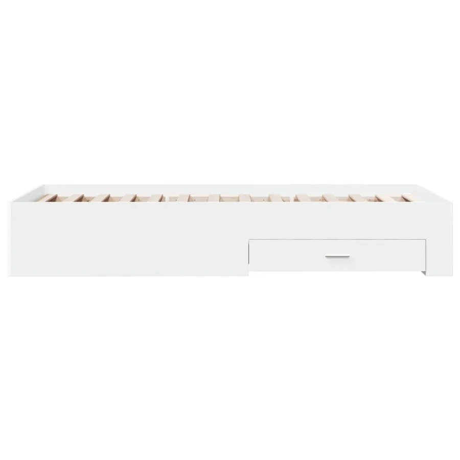 Cadre de lit avec tiroirs sans matelas blanc 90x200 cm - 5