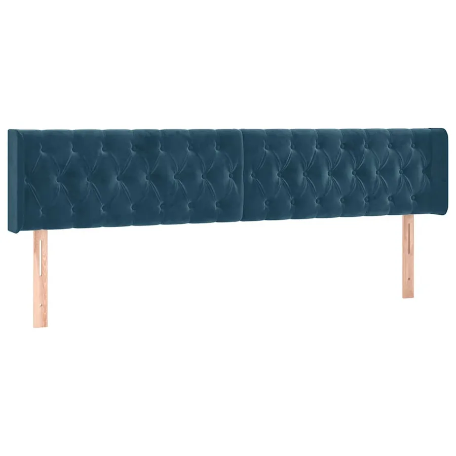 Cadre de lit sans matelas bleu foncé 120x190 cm velours - 8