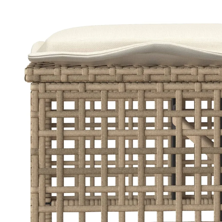 Salon de jardin avec coussins 4 pcs beige résine tressée verre - 11