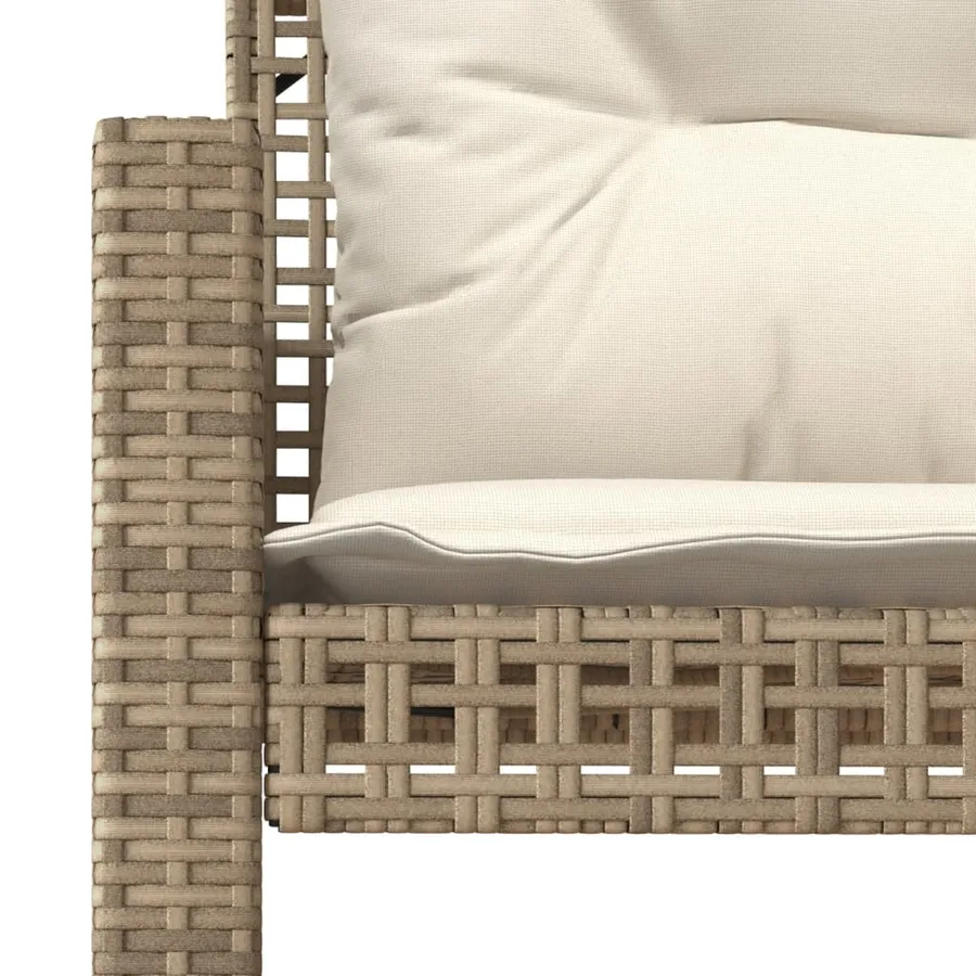 Salon de jardin avec coussins 4 pcs beige résine tressée verre - 12