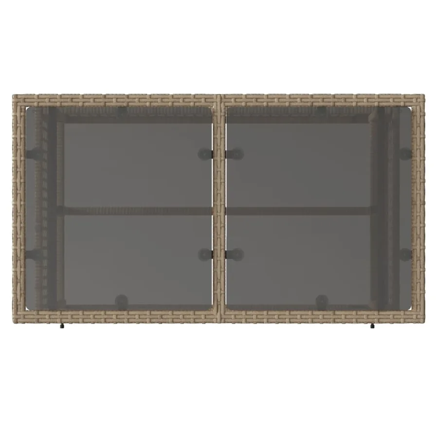 Salon de jardin avec coussins 4 pcs beige résine tressée verre - 9
