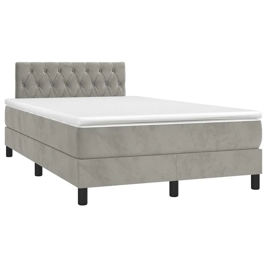 Sommier à lattes de lit avec matelas LED gris clair 120x190 cm - 3