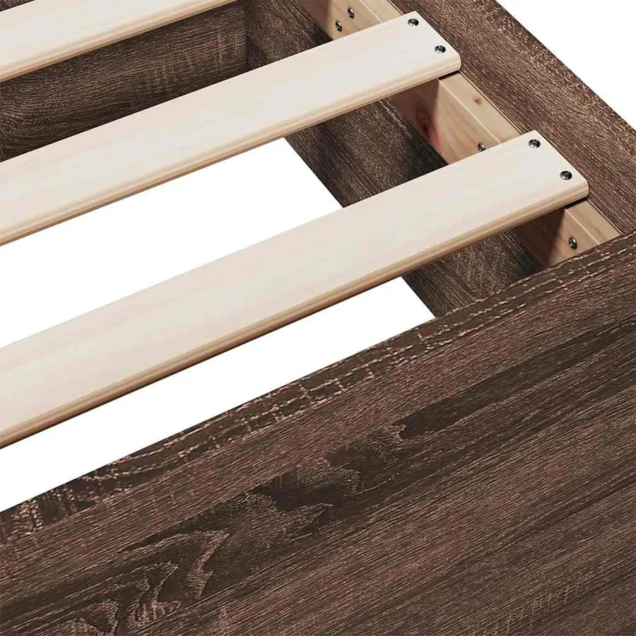 Cadre de lit avec tiroirs sans matelas chêne marron 75x190 cm - 9