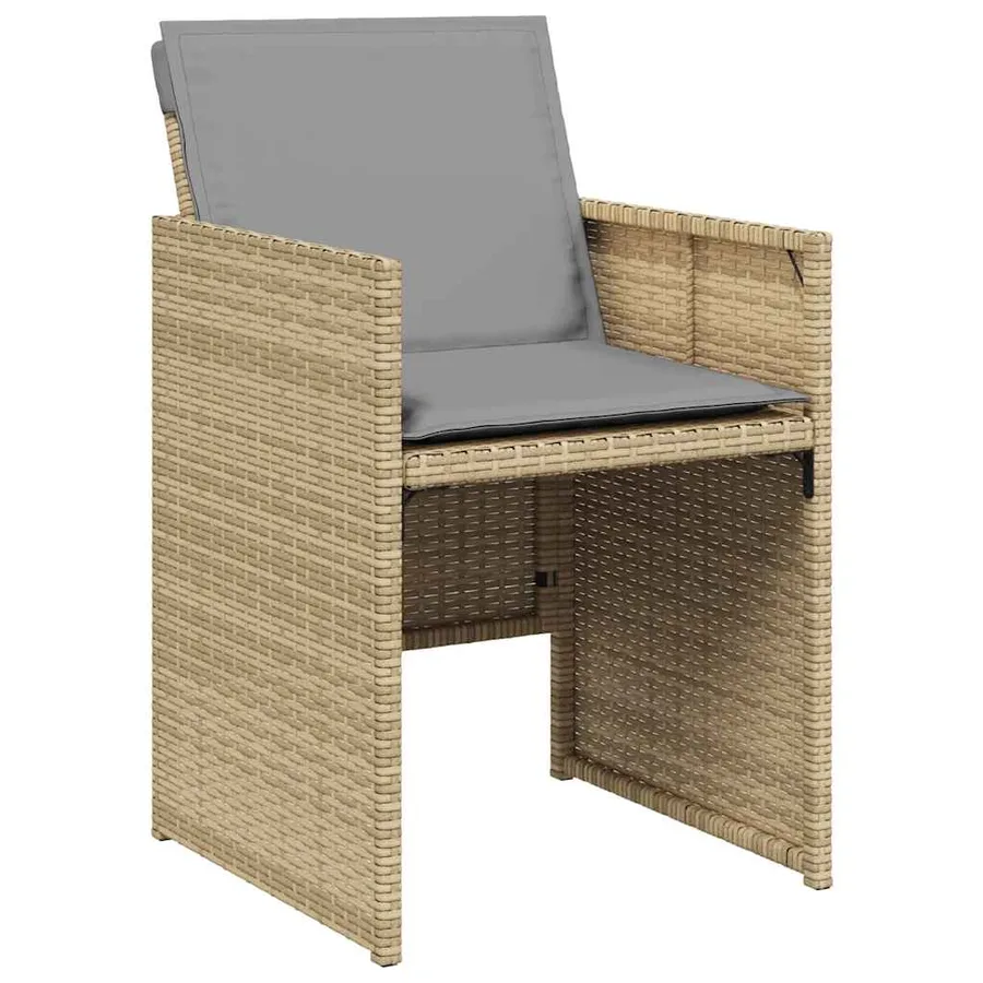 Ensemble à manger de jardin coussins 13 pcs mélange beige rotin - 4