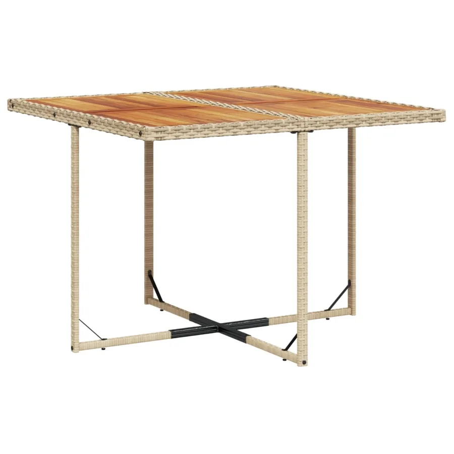 Ensemble à manger de jardin avec coussins 5pcs Beige poly rotin - 4