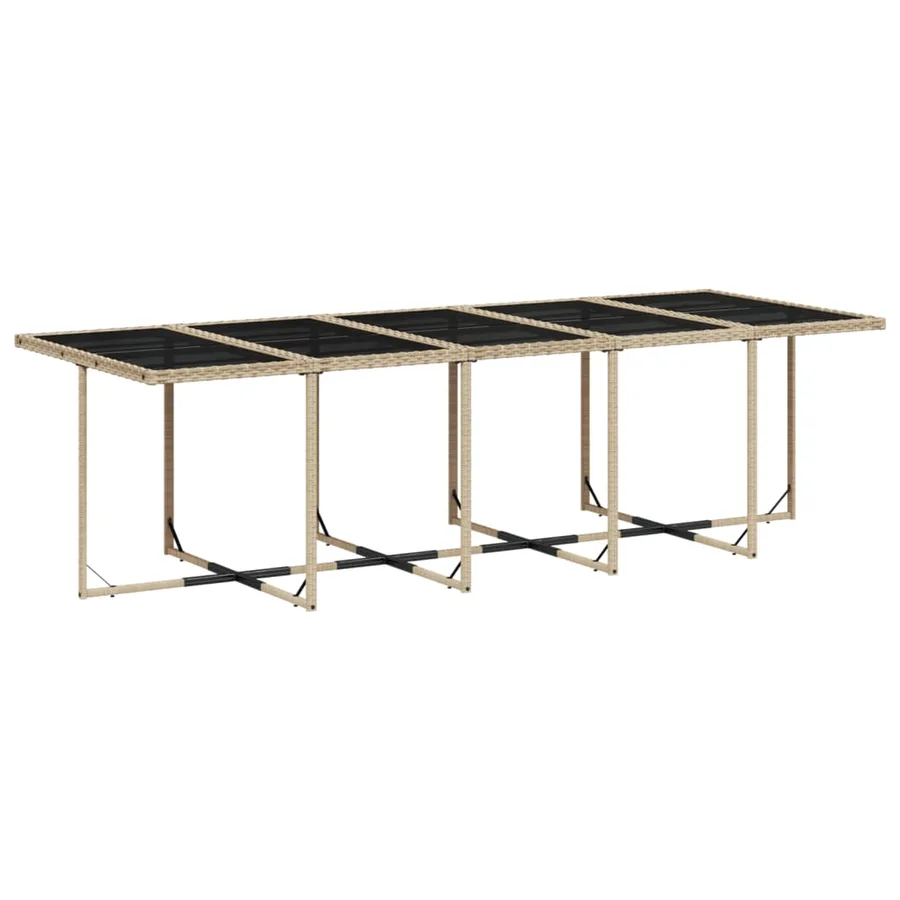 Ensemble à manger de jardin et coussins 11 pcs mélange beige - 4