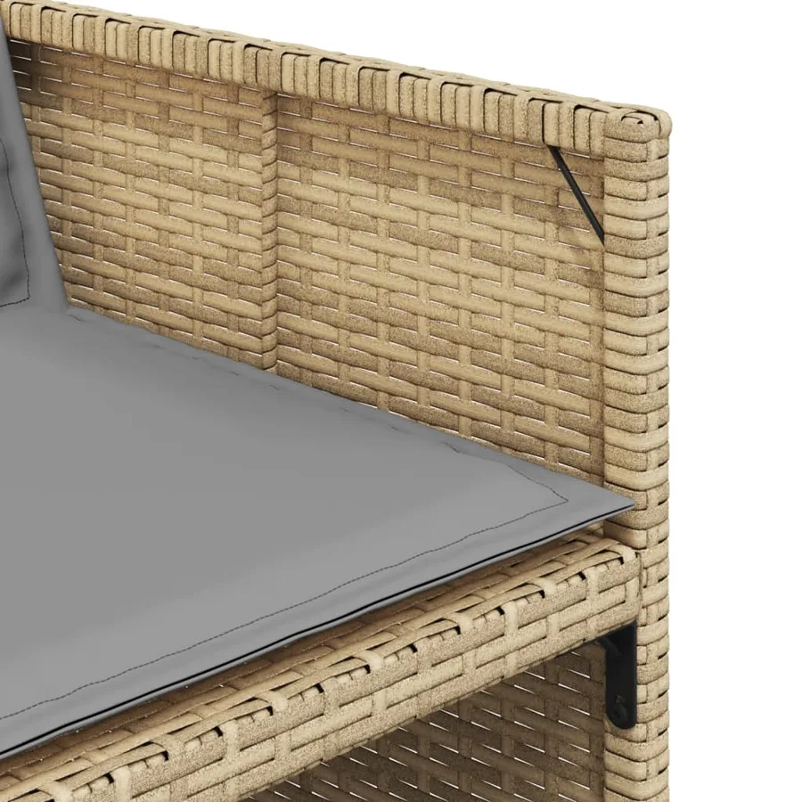 Ensemble à manger de jardin et coussins 11 pcs mélange beige - 8
