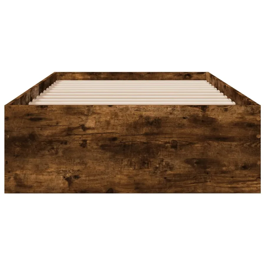 Cadre de lit avec tiroirs sans matelas chêne fumé 90x200 cm - 4