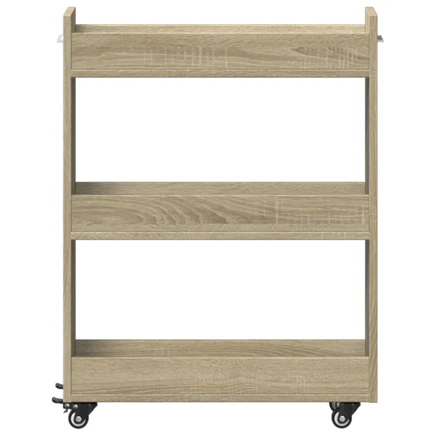 Armoire avec roues chêne sonoma 60x22x79 cm bois d'ingénierie - 5