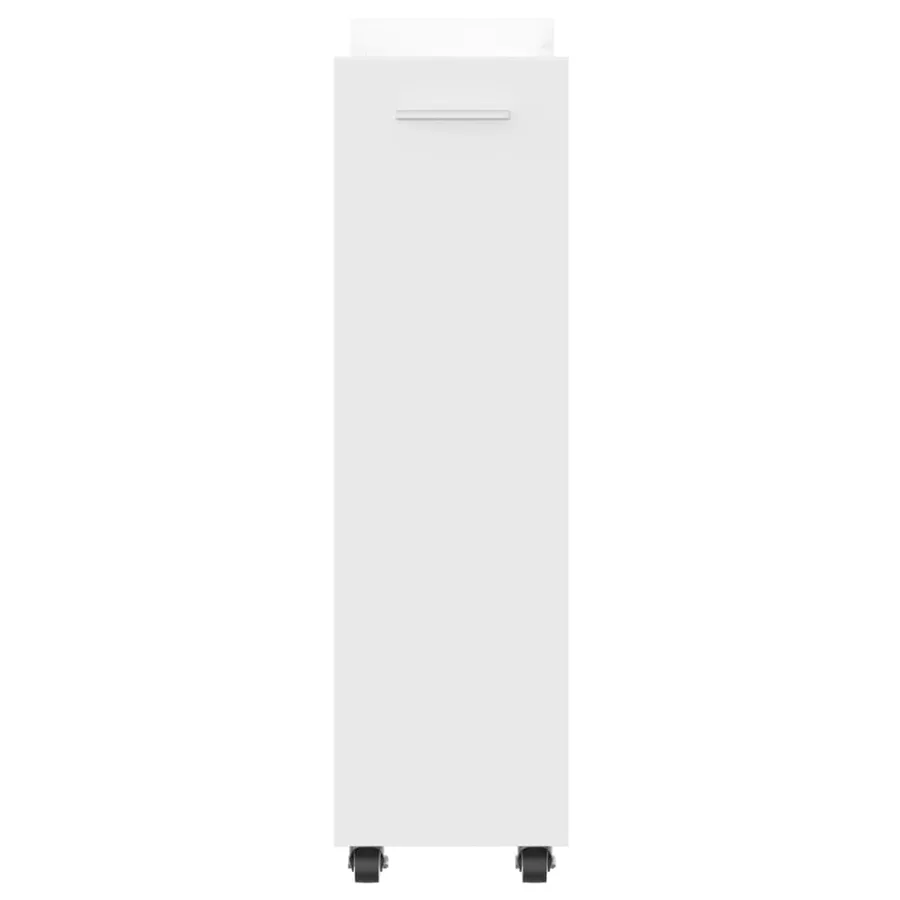 Armoire avec roues blanc 60x22x79 cm bois d'ingénierie - 6