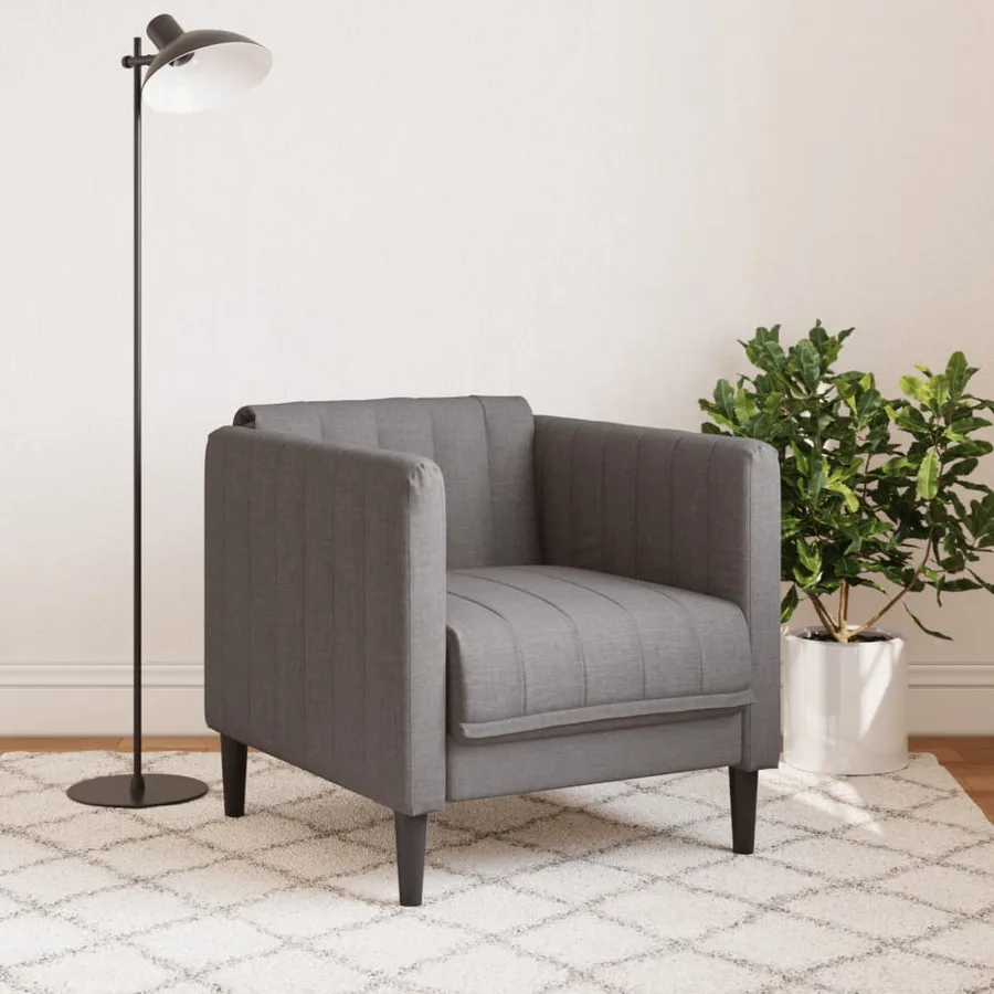 Fauteuil taupe tissu - 3