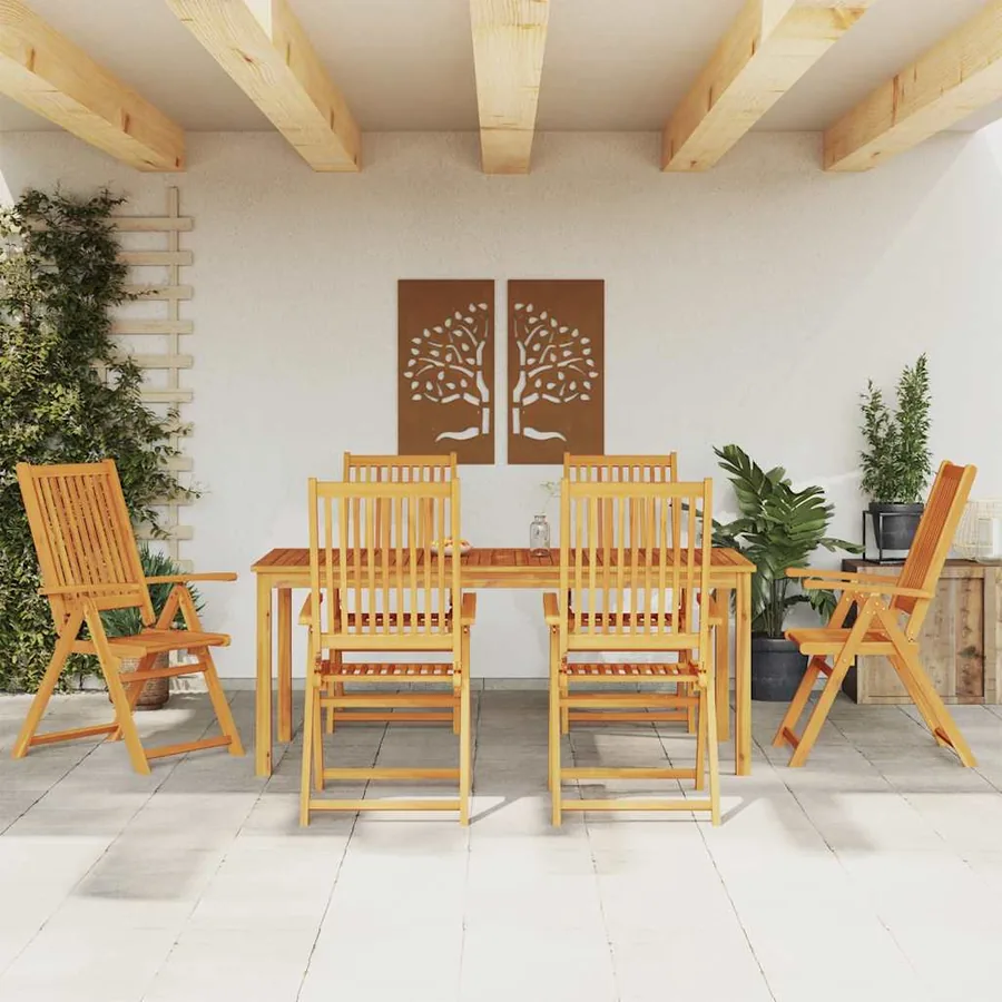 Ensemble à manger de jardin 7 pcs 180x90x75 cm Bois d'acacia solide