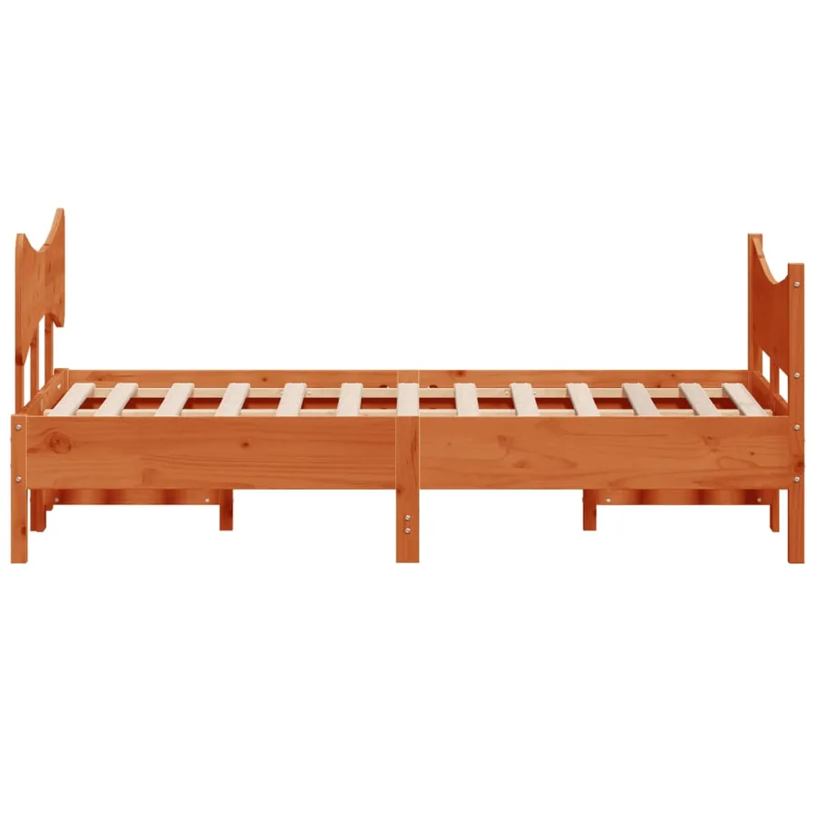 Cadre de lit sans matelas cire marron 120x190cm bois pin massif - 5