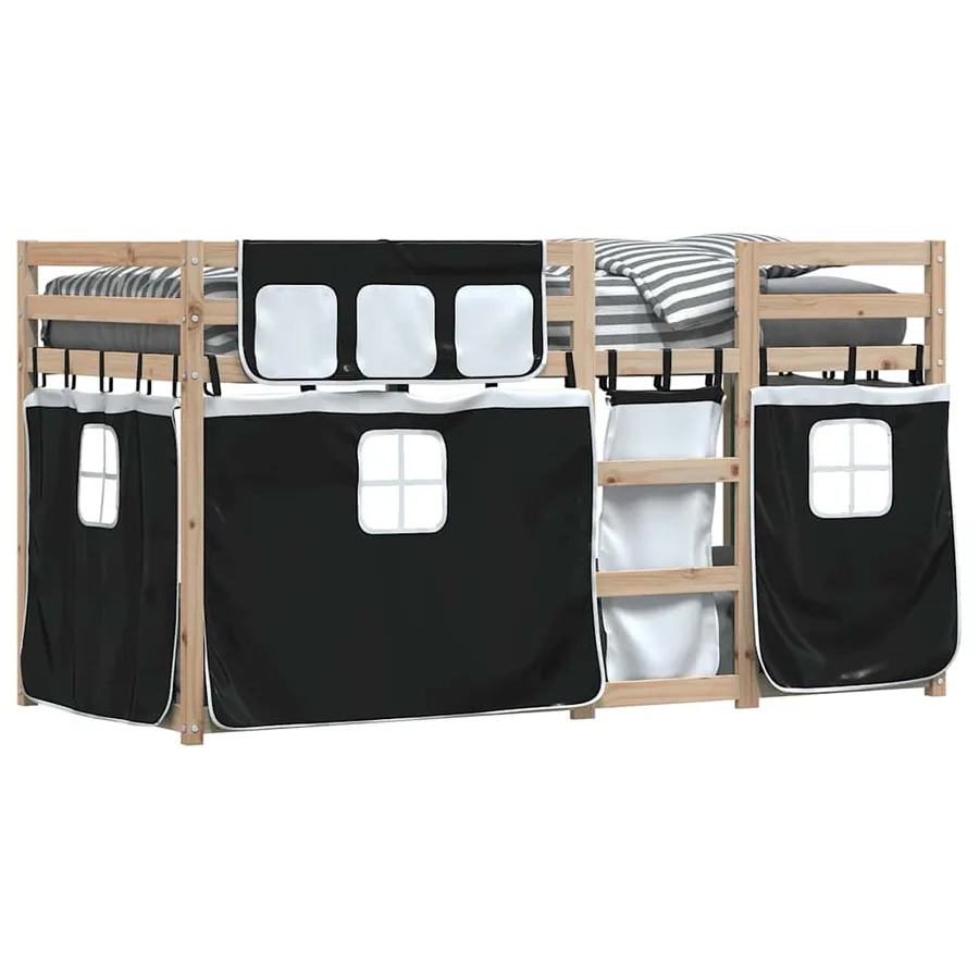 Lit superposé sans matelas 90x200 cm bois de pin massif - 4