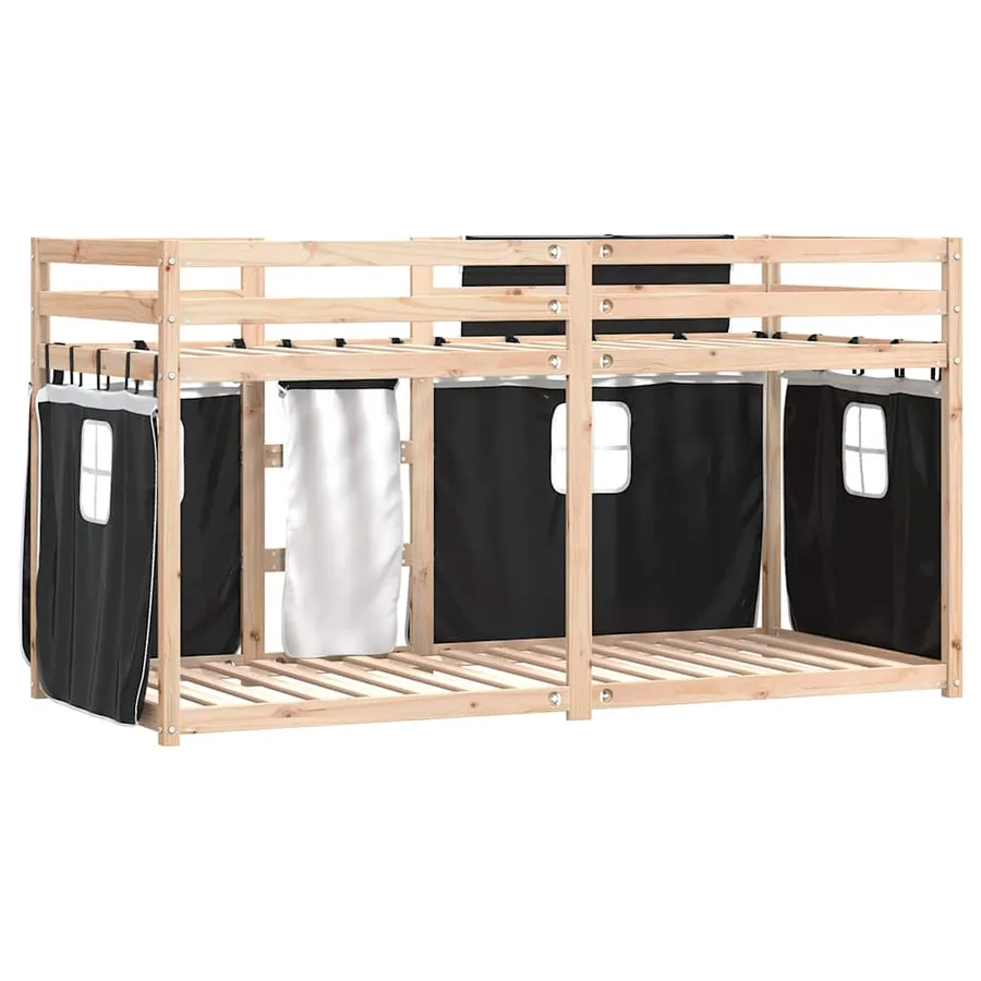 Lit superposé sans matelas 90x200 cm bois de pin massif - 7