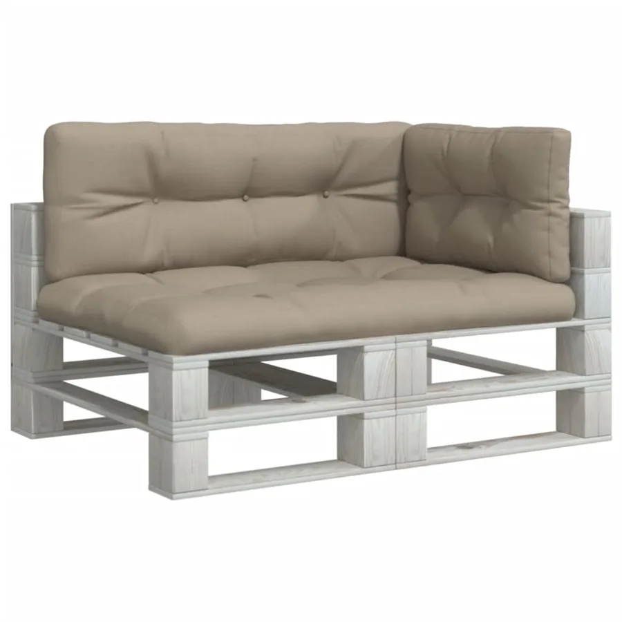 Coussins de palette lot de 3 taupe tissu - 3