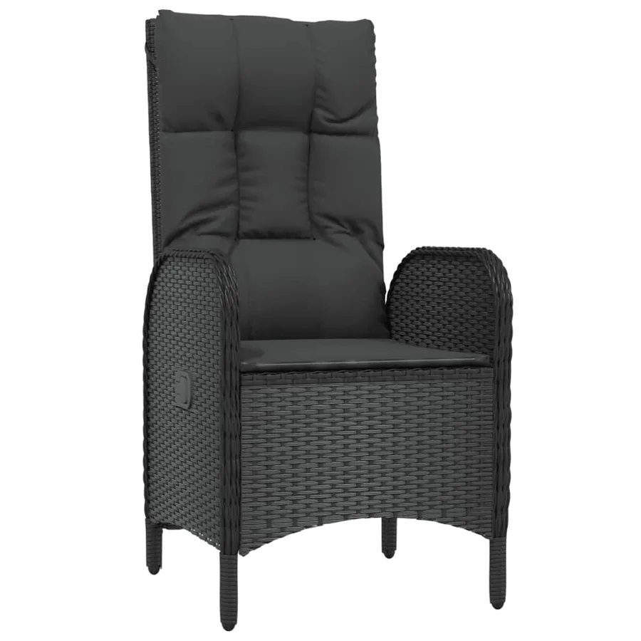 Ensemble à manger de jardin coussins 7pcs Noir Résine tressée - 3