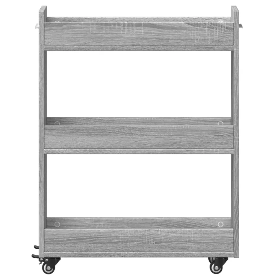 Armoire avec roues sonoma gris 60x22x79 cm bois d'ingénierie - 5