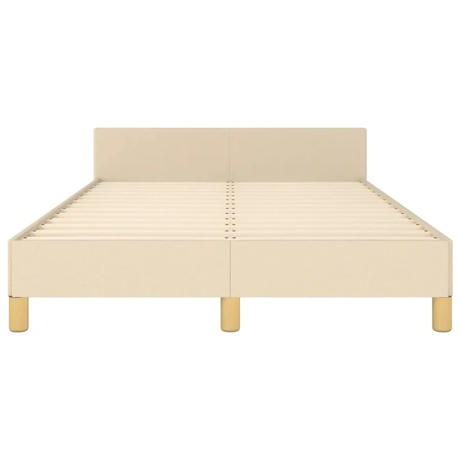 Cadre de lit sans matelas crème 120x190 cm tissu - 6