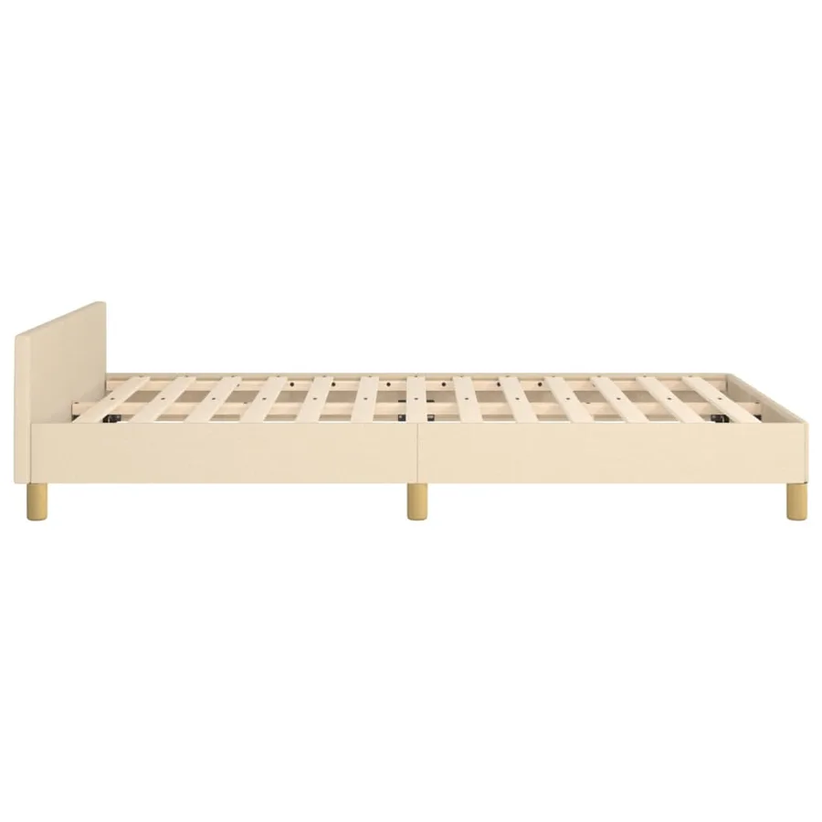 Cadre de lit sans matelas crème 120x190 cm tissu - 7