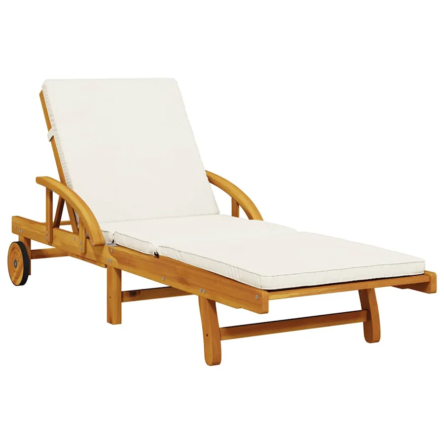 Chaises longues lot de 2 avec coussins 200x68x83 cm bois acacia - 4