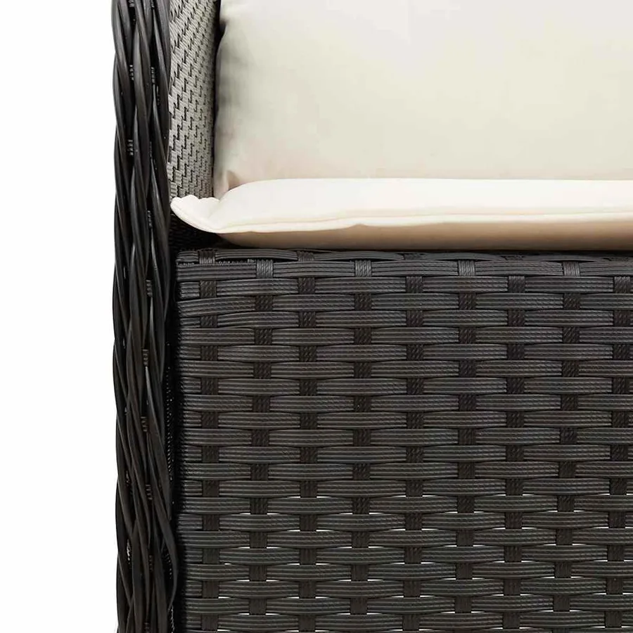 Ensemble à manger de jardin coussins 5pcs Noir Résine tressée - 5