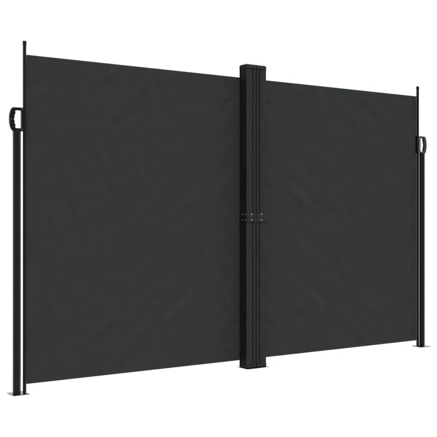 Auvent latéral rétractable noir 200x1000 cm - 2