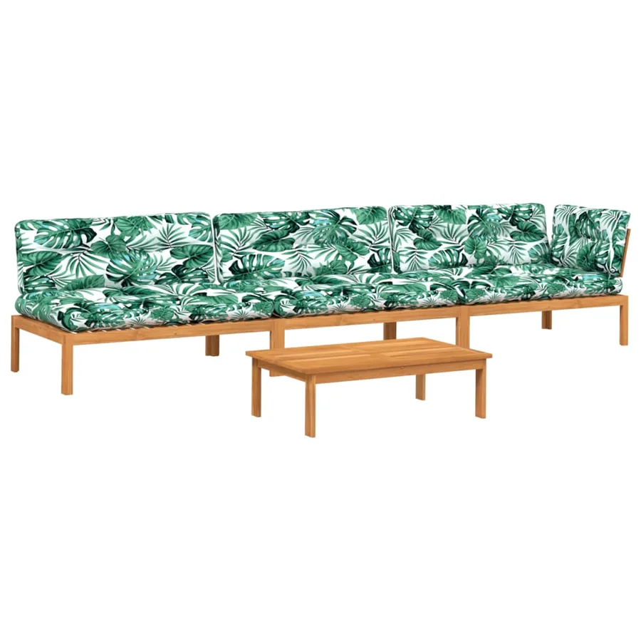 Salon palette de jardin avec coussins 4pcs bois d'acacia massif - 2