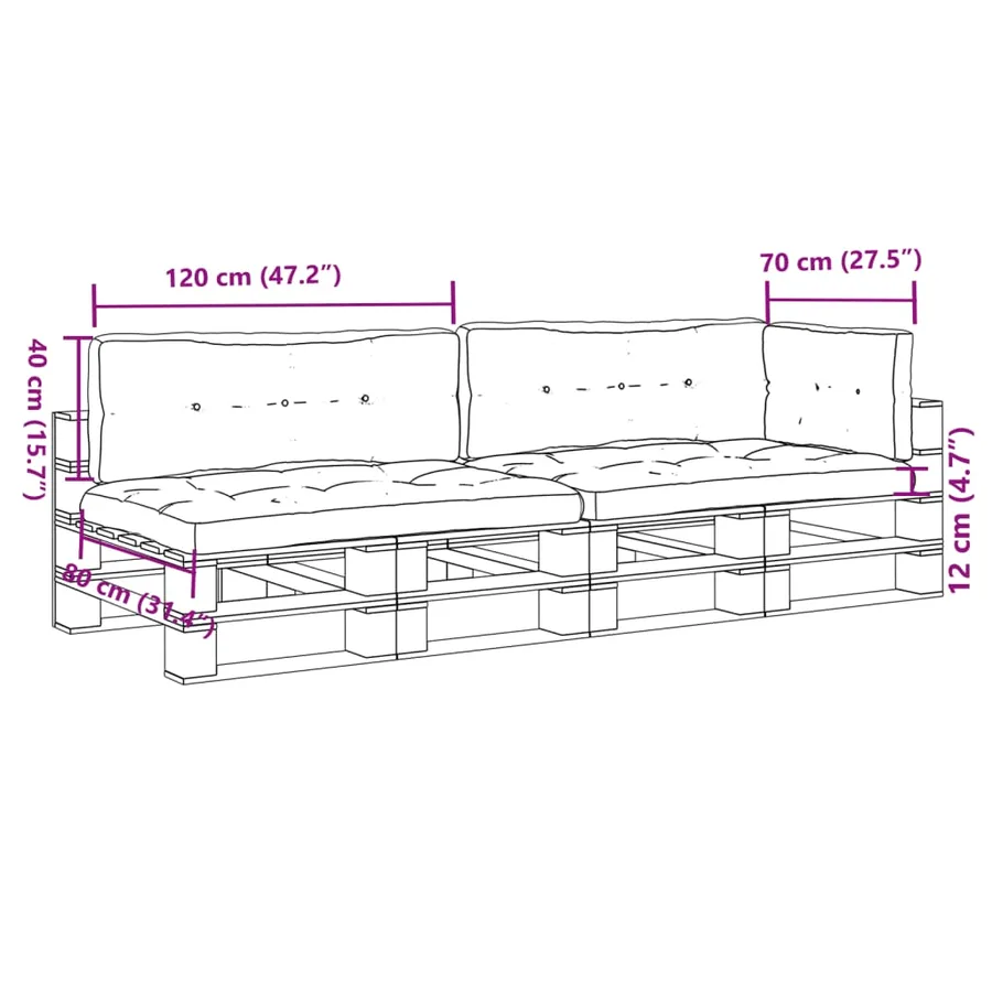Coussins de palette lot de 5 gris tissu - 10