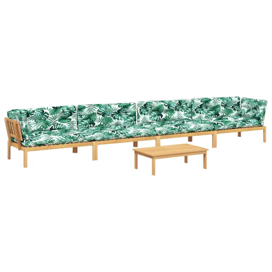 Salon palette de jardin avec coussins 5pcs bois d'acacia massif - 2