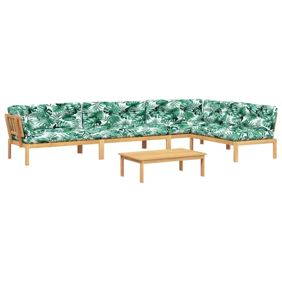Salon palette de jardin avec coussins 5pcs bois d'acacia massif - 2