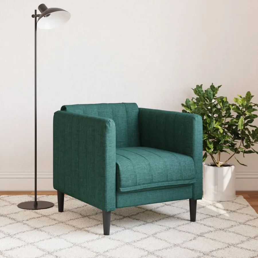 Fauteuil vert foncé tissu - 3