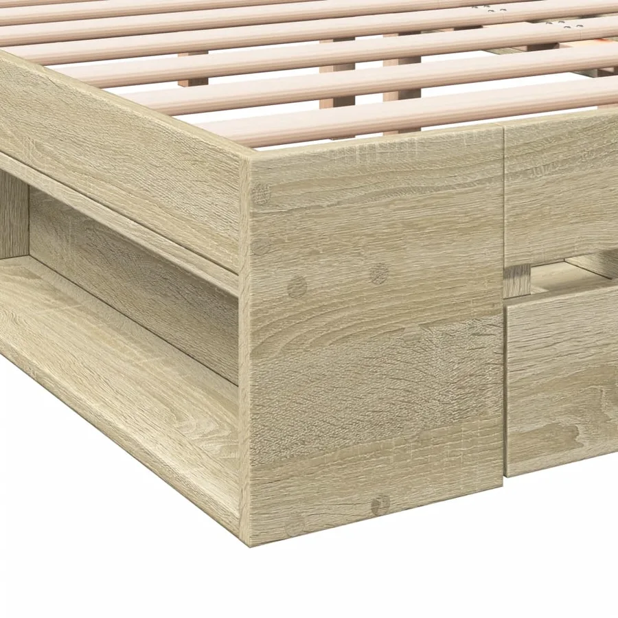 Cadre de lit avec tiroirs sans matelas chêne sonoma 180x200 cm - 8
