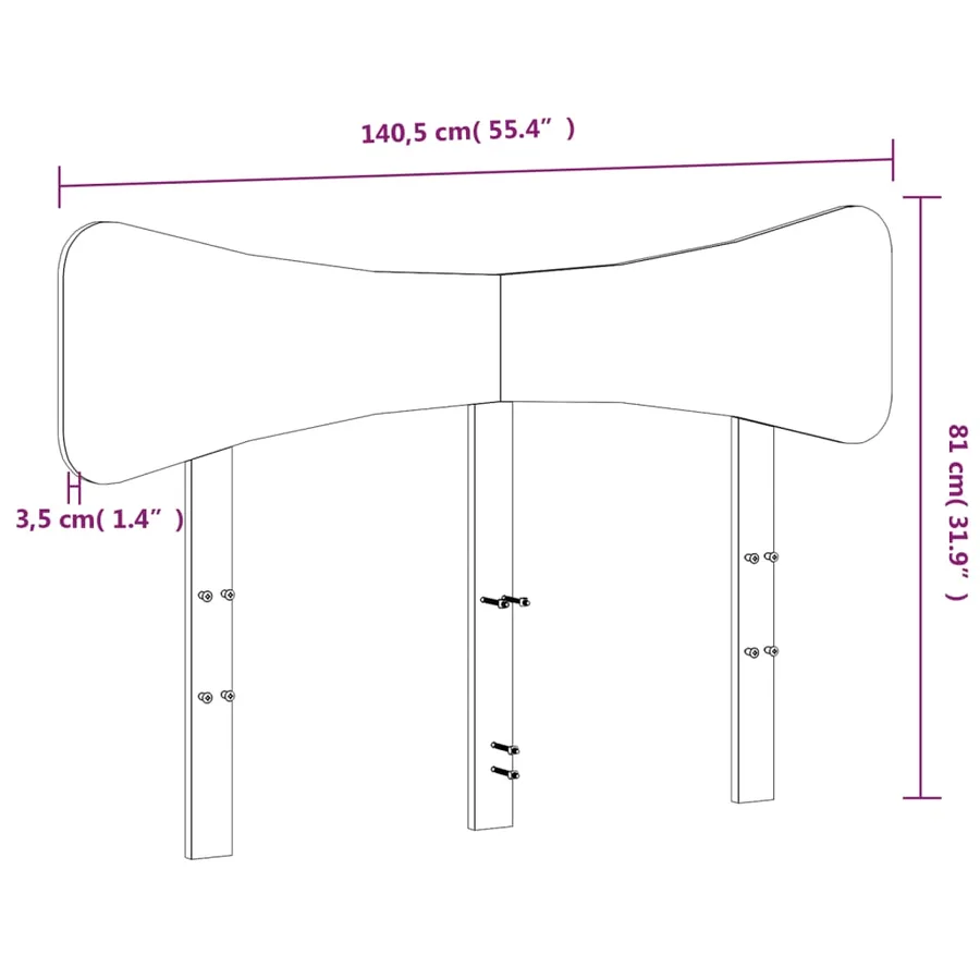 Tête de lit blanc 135 cm bois massif de pin - 9