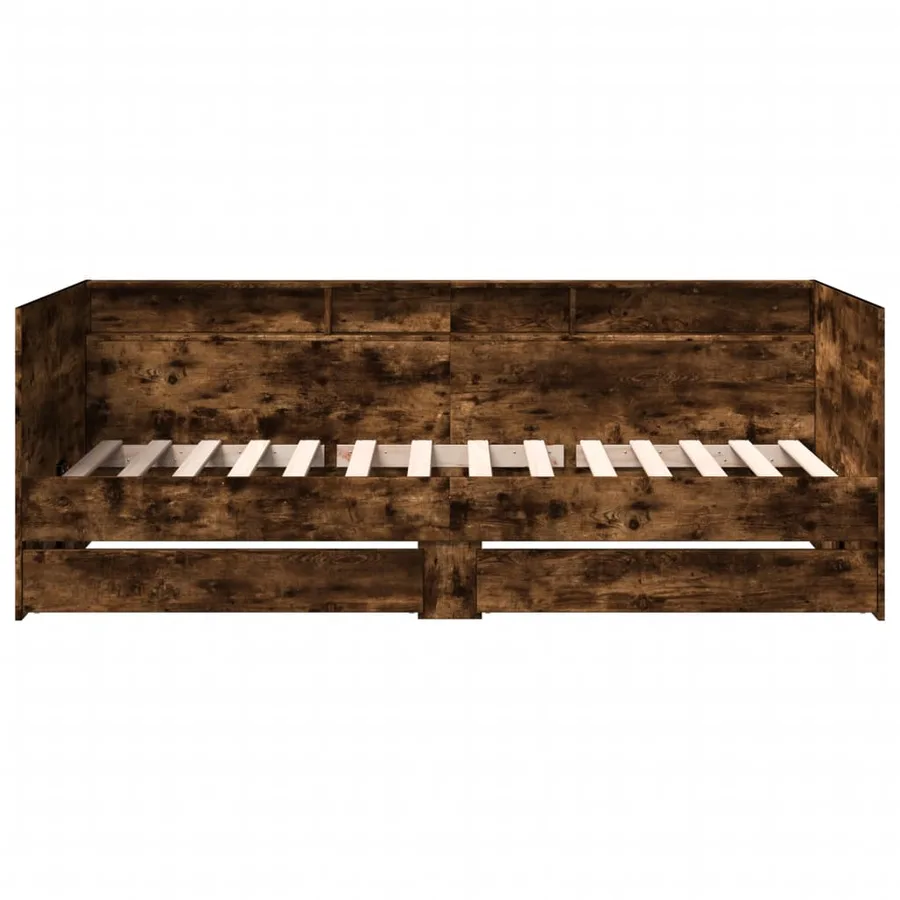 Lit de jour avec tiroirs sans matelas chêne fumé 75x190 cm - 4
