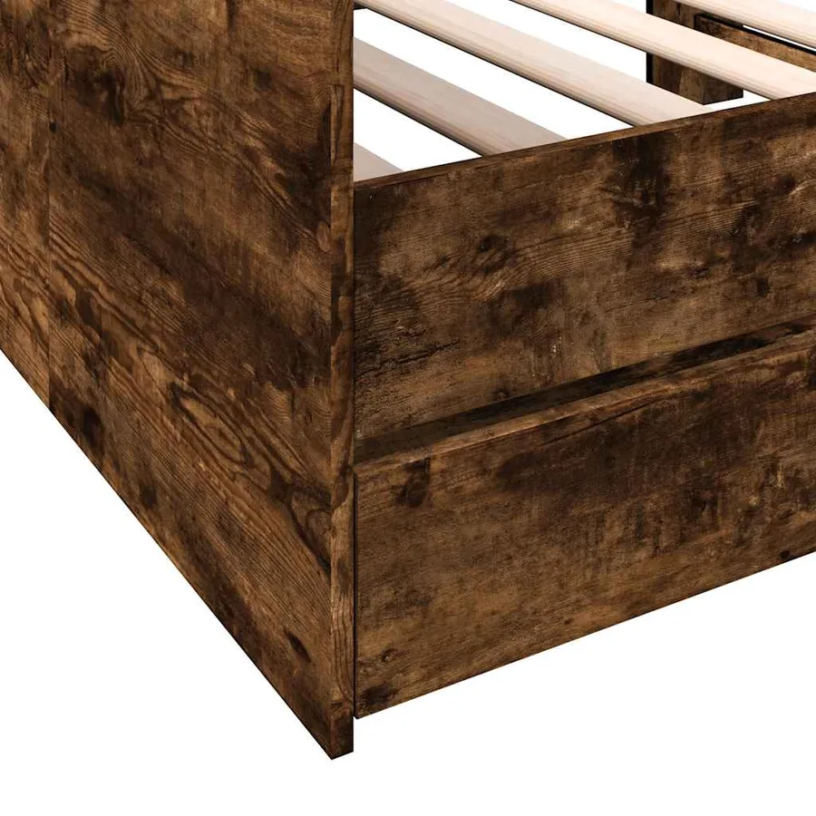 Lit de jour avec tiroirs sans matelas chêne fumé 75x190 cm - 7
