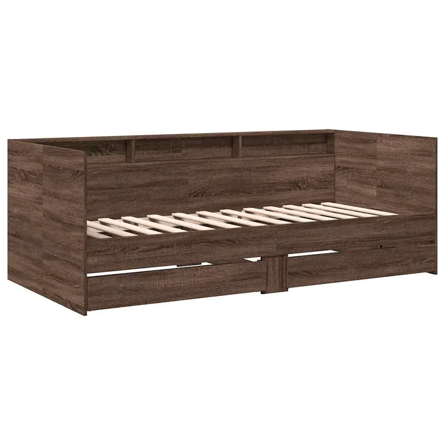 Lit de jour avec tiroirs sans matelas chêne marron 75x190 cm - 3