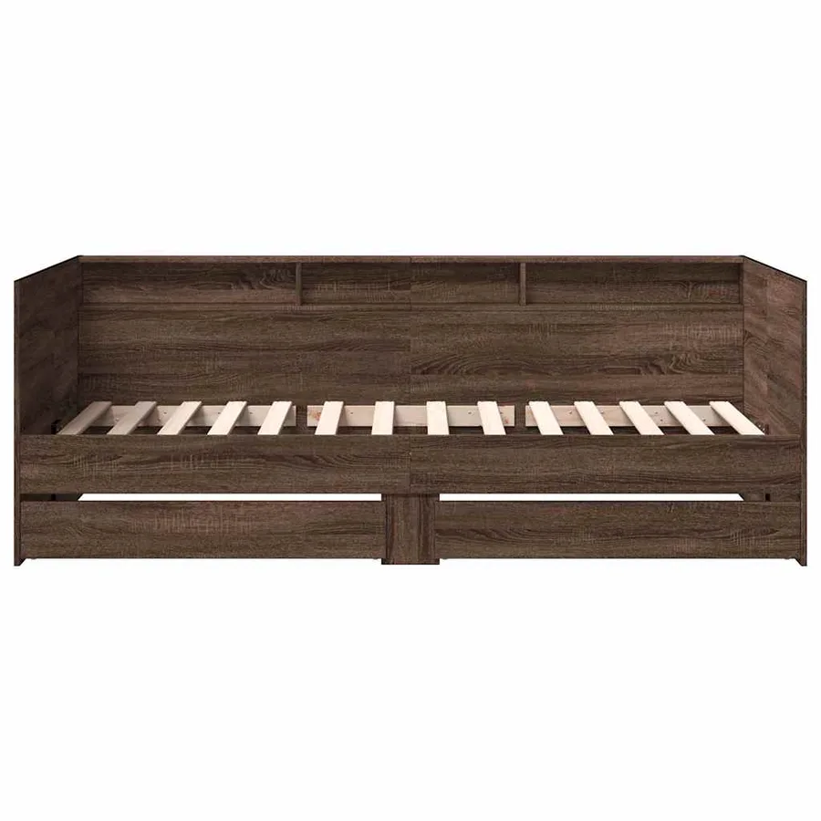 Lit de jour avec tiroirs sans matelas chêne marron 75x190 cm - 4
