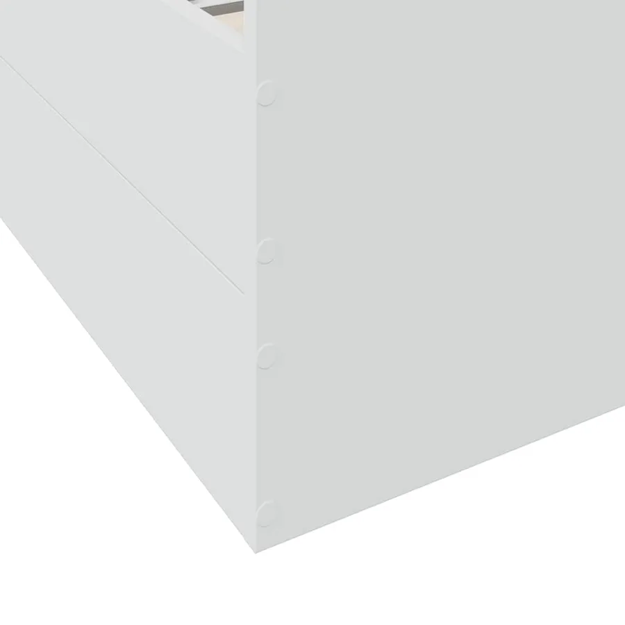 Cadre de lit avec tiroirs sans matelas blanc 150x200 cm - 8