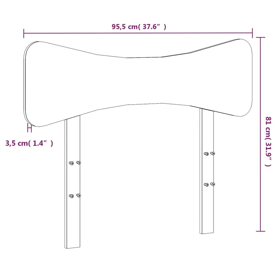 Tête de lit blanc 90 cm bois massif de pin - 9