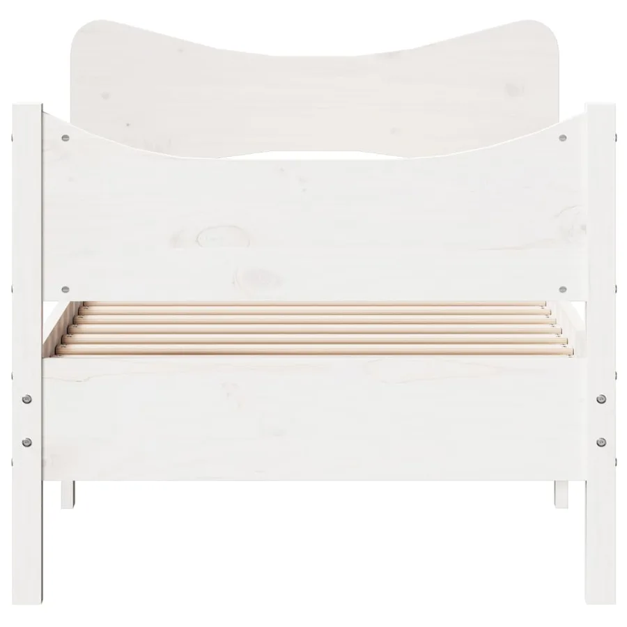 Cadre de lit sans matelas blanc 90x200 cm bois de pin massif - 4