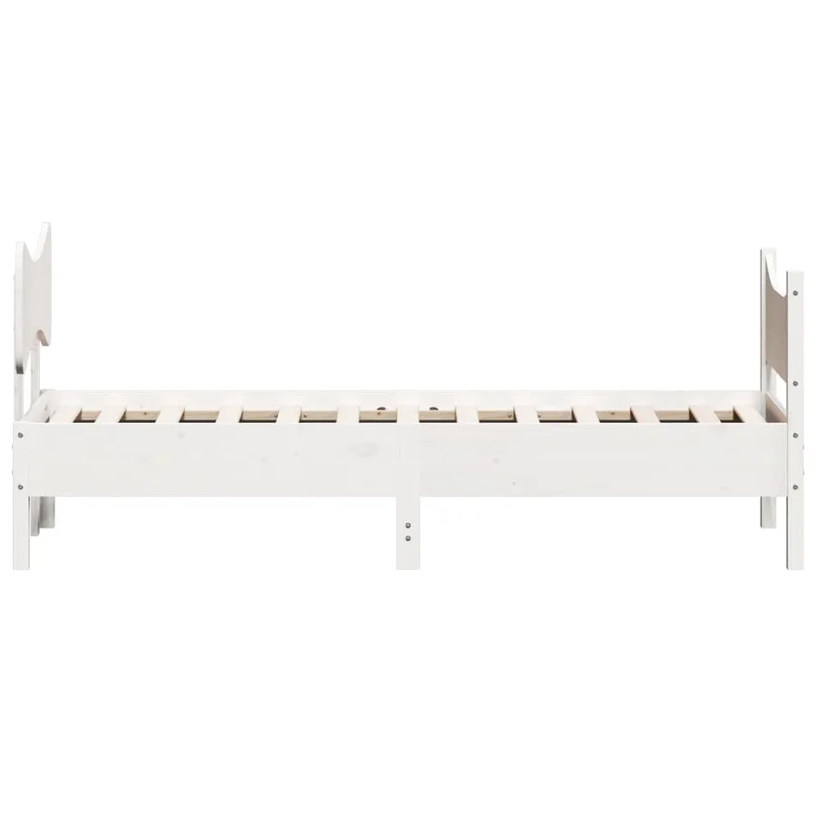 Cadre de lit sans matelas blanc 90x200 cm bois de pin massif - 5
