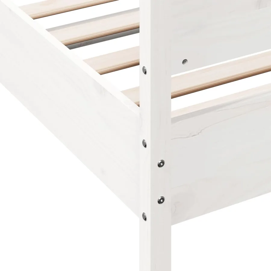 Cadre de lit sans matelas blanc 90x200 cm bois de pin massif - 7