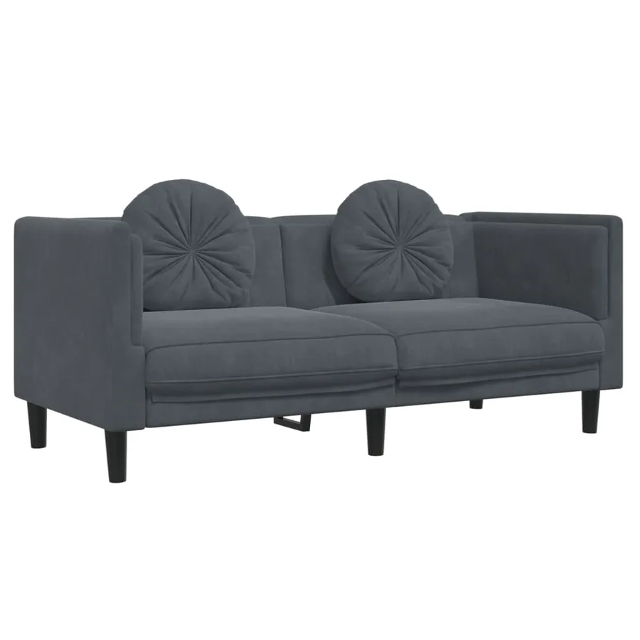 Ensemble de canapés 3 pcs avec coussins gris foncé velours - 5