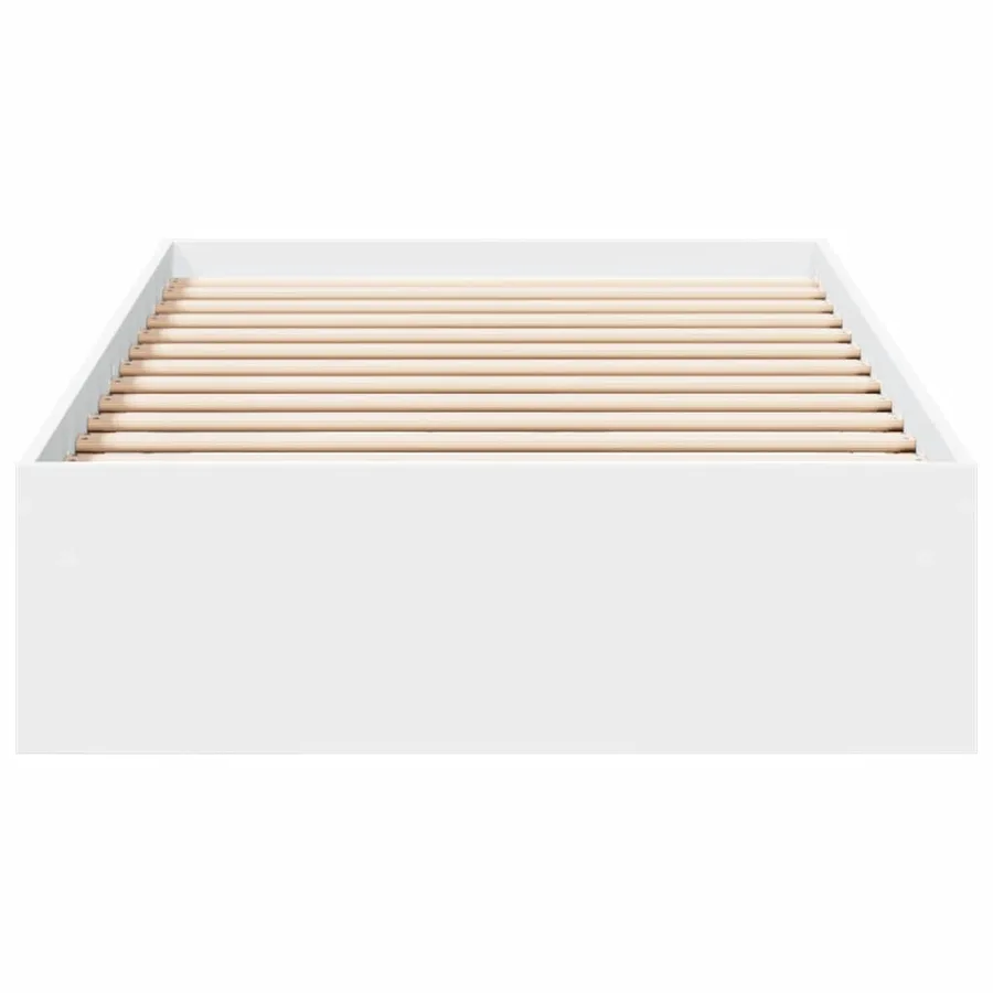 Cadre de lit avec tiroirs sans matelas blanc 100x200 cm - 4