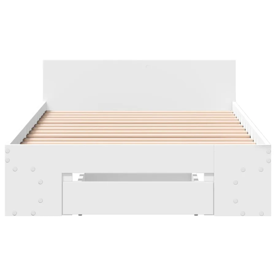 Cadre de lit avec tiroir sans matelas blanc 90x200 cm - 4