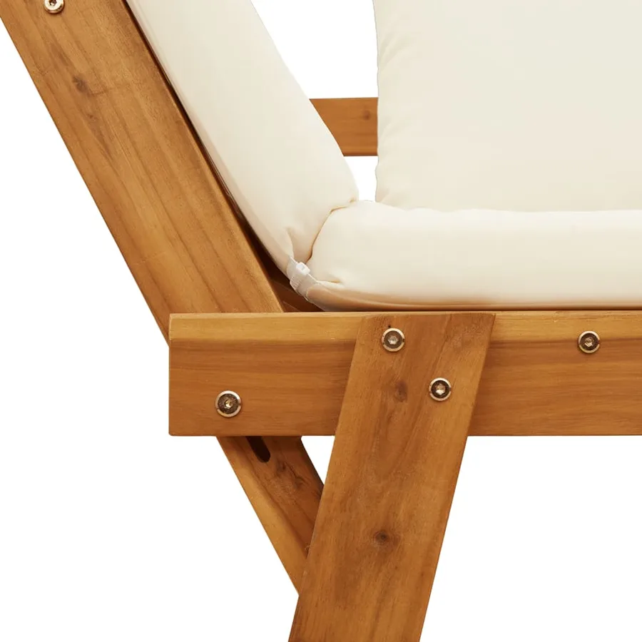 Banc de jardin avec coussins 2 en 1 bois d'acacia massif - 9
