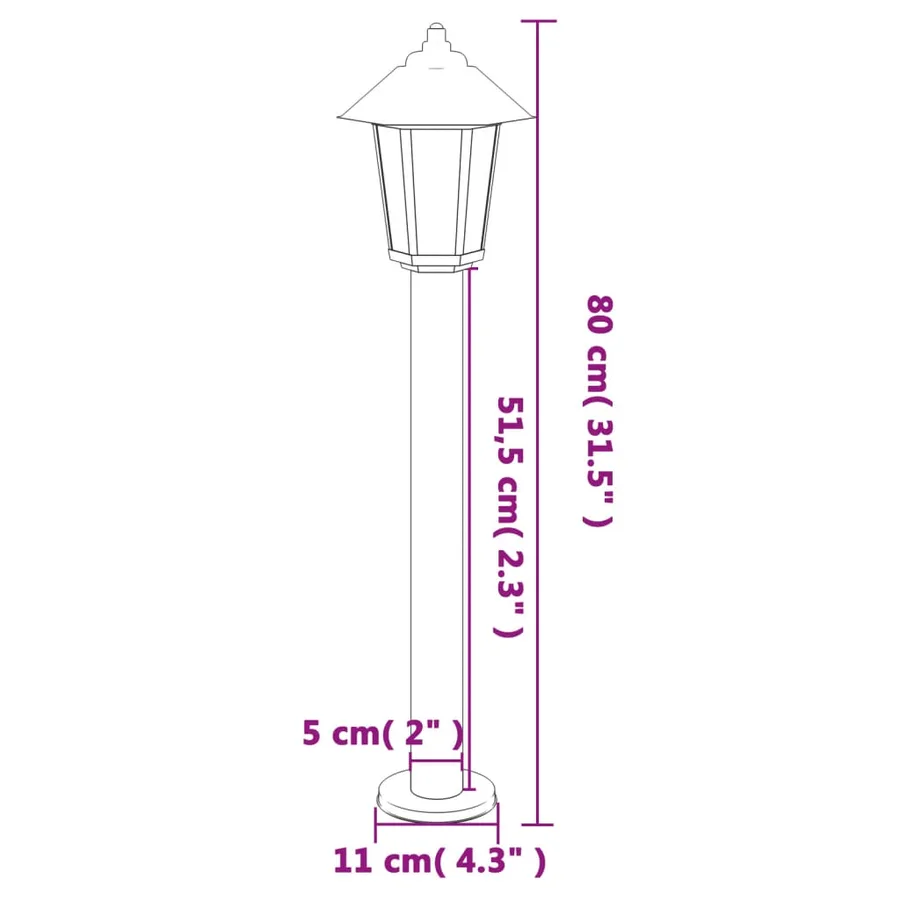 Lampadaire d'extérieur argenté 80 cm acier inoxydable - 7